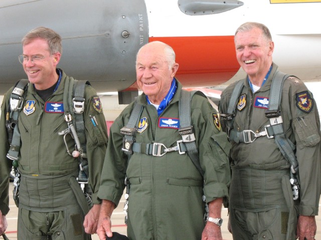 Curt Bedke, Chuck Yeager and Joe Engle