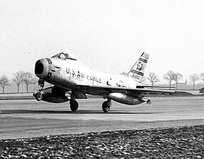 Chuck Yeager's F-86 taking off