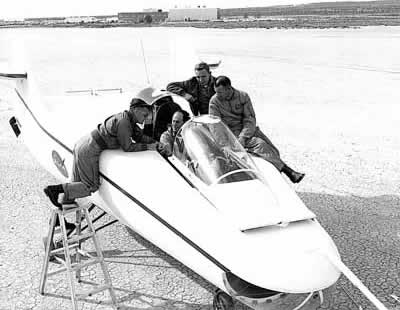 Chuck Yeager in the "Flying Bathtub"