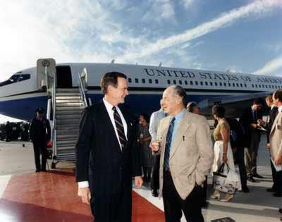 Chuck Yeager and George Bush