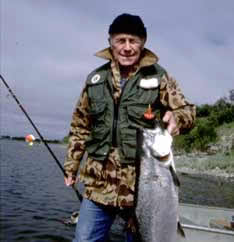 Chuck Yeager With Salmon