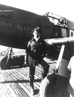 Young Chuck Yeager Near Mustang