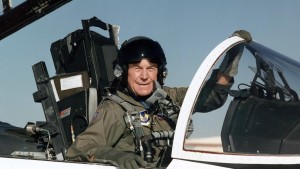 General Yeager in F-15E after flight